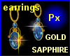 Px Sapphire gold earr