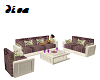 purple n white sofa set