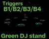 Green DJ stand Ani.