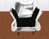 silver satin& blk chair