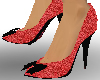 *T* Red Glitter bow heel
