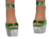 Eve Green Diamond Heels