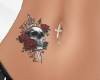 Red Rose  Skull  Tatoo