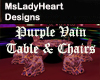 Purple Vain Table&Chairs
