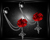 red cancan rose earring