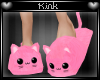 -k- Pink Kitty Slippers