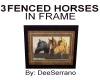 3 FENCED HORSES IN FRAME
