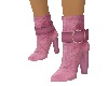 pink suede sq heel