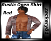 Rustic Open Shirt Red