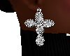 cross diamonds earring W