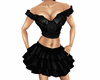 Frilled Sexy Outfit-blck
