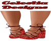 Red Floral Sandals