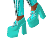 Turquoise Plaid Loafers