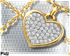 -P- Gold Diamond Heart F
