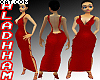 Red dress Crepe+shos xl