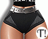 T! Belted Black Shorts