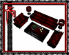Red Black Lux Couch Set