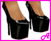 Black red sole pvc pumps