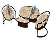 BEIGE RATTAN PATIO SET