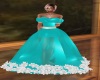 gown teal/white dress