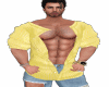 Yellow open chest shirt