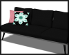 Black Aqua & Coral Couch