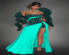 Holiday Teal Gown/Fur