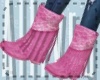 [A] Pink Floral Boots