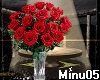 Dark Red Roses in vase