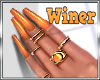 Nails Orange + Rings