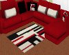 red black white sofa