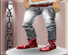 silver&red jeans