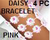 4 PC Daisy Bracelet PINK