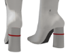 SILVER BOOT W RED TRIM