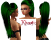 Long green black braided