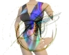 Rainbow V-neck swimsuit