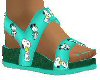 *F Teal Snoopy Sandals K