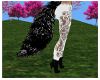 Black and Whit Wolf Tail