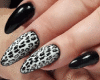 Black+Leopard nails
