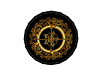 black & gold round rug