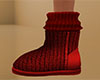 Red Knit Slipper Boots F