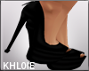 K black peep toe heels