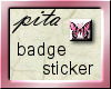 *P!*Pink Butterfly Badge