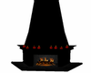 black red fireplace