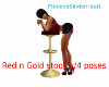 Red n Gold stool w/4pose