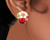 Earring  Red Flower