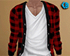 Red Sweater Tee Plaid M