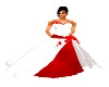 White and Red Wed Dress