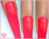 Neon Red Coffin Nails