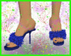 Blue Marabou Slippers